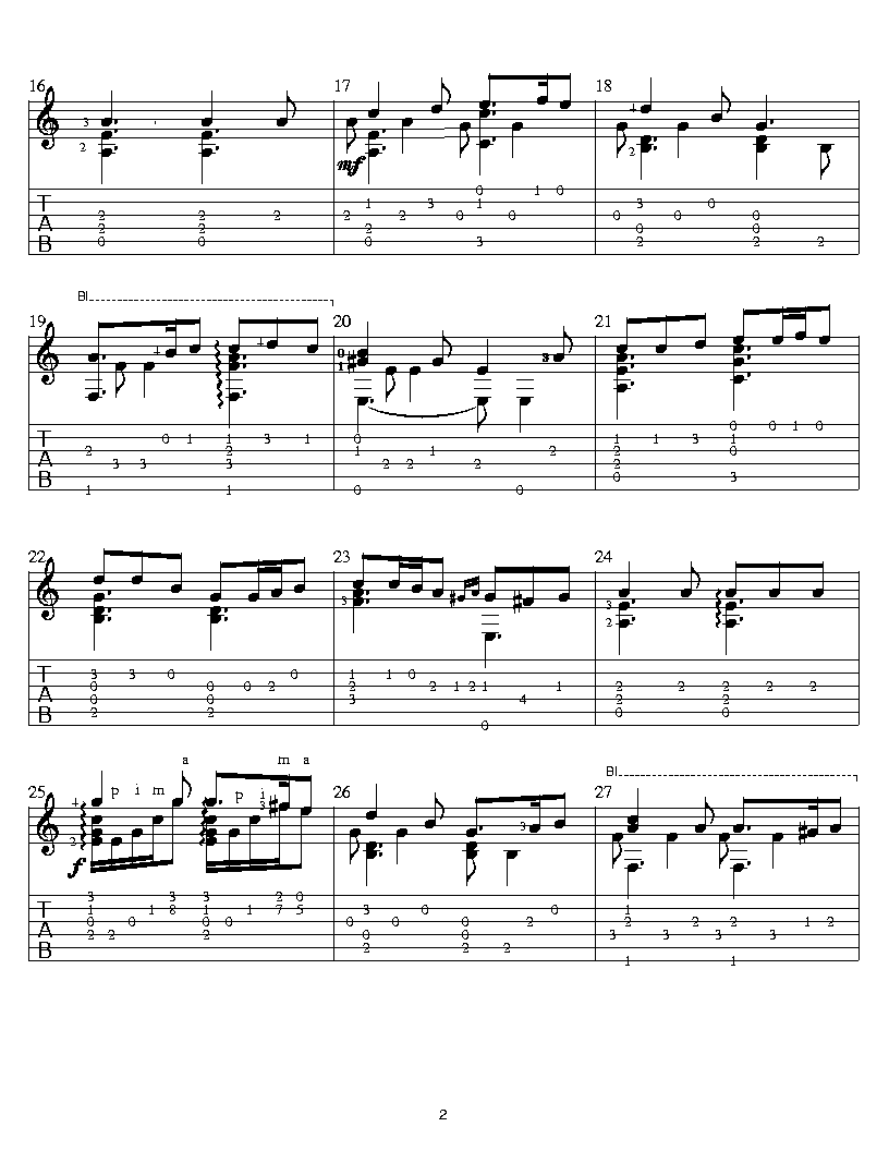 绿袖子（原谱）吉他谱 第2页