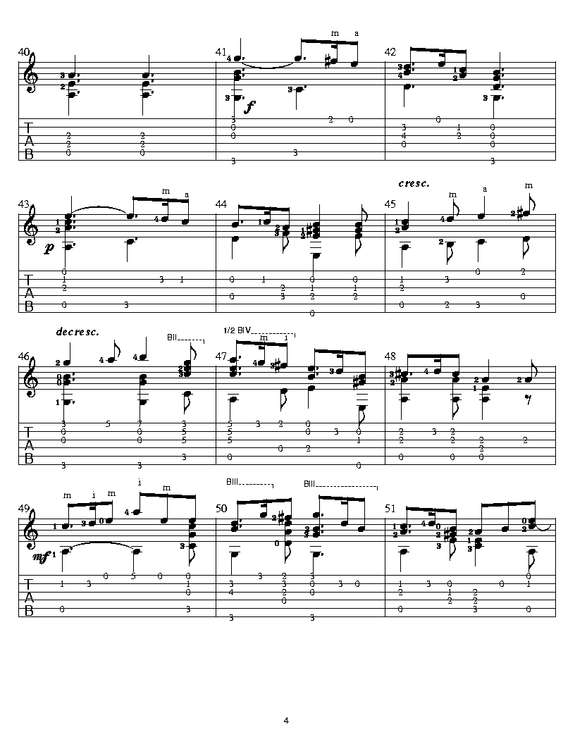 绿袖子（原谱）吉他谱 第4页