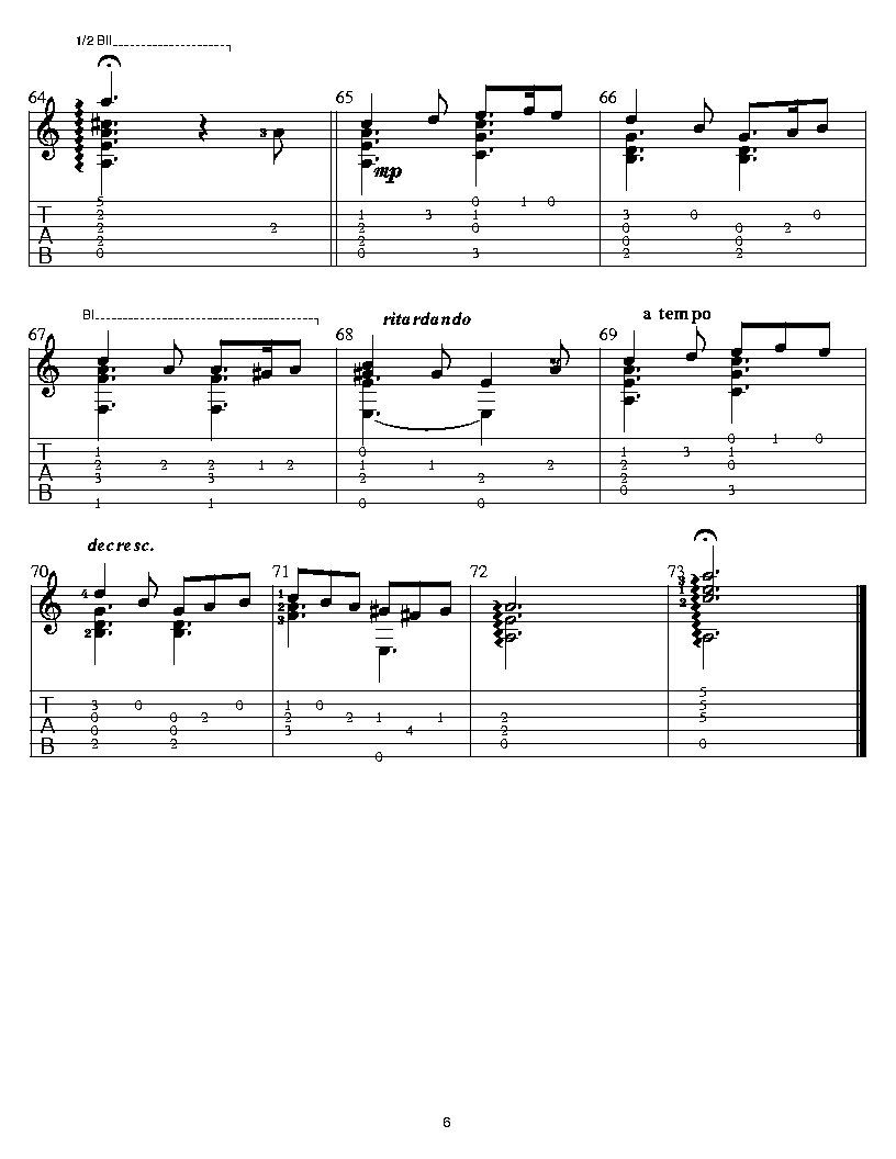 绿袖子（原谱）吉他谱 第6页