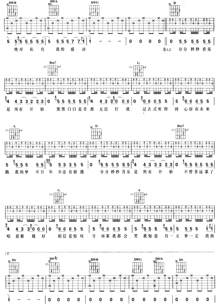 专属密码吉他谱 第2页