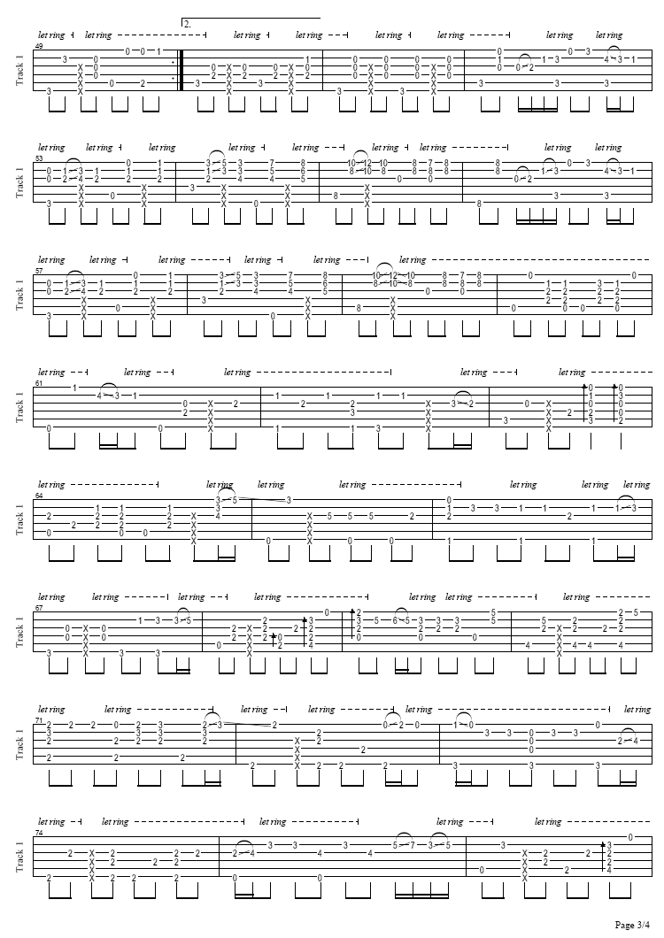 情非得已(独奏) 吉他谱 第3页