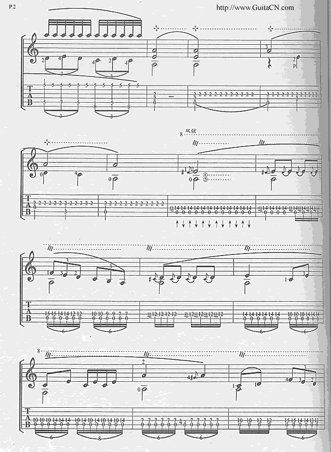 彝族舞曲(完整版）吉他谱 第2页