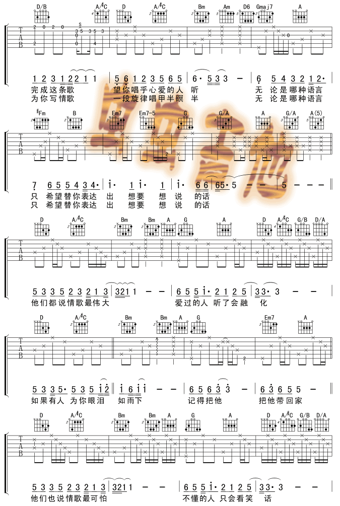 国王的新歌（版本一）吉他谱 第2页