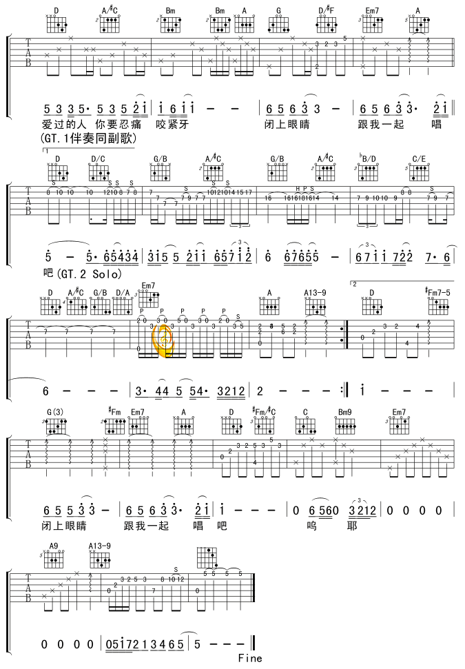 国王的新歌（版本一）吉他谱 第3页