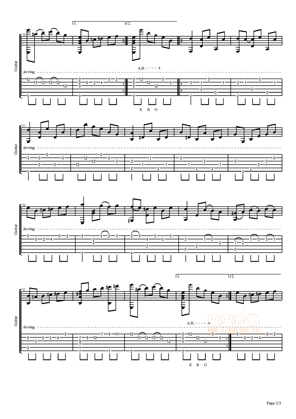 委内瑞拉华尔兹吉他谱 第2页