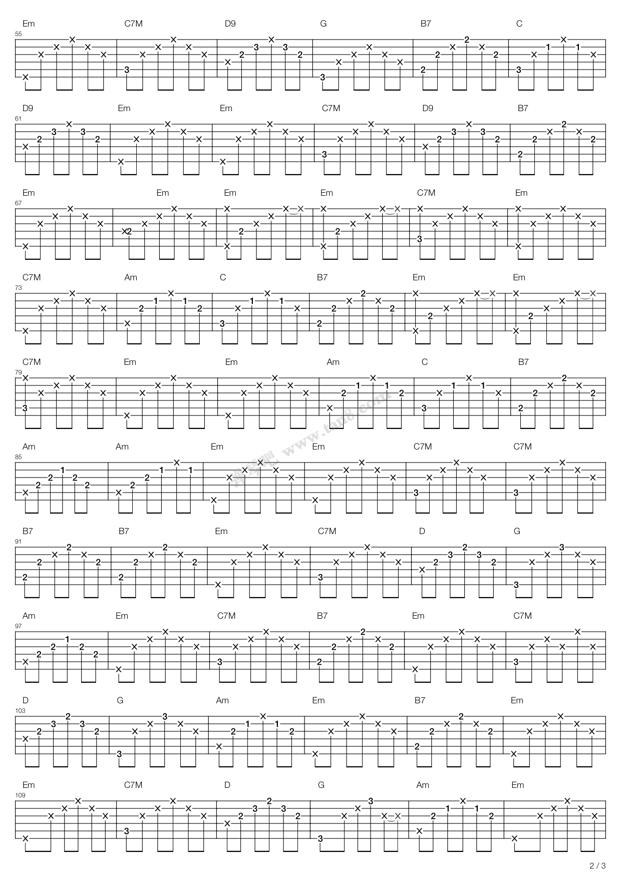丁香花（最新最完美版本）吉他谱 第2页