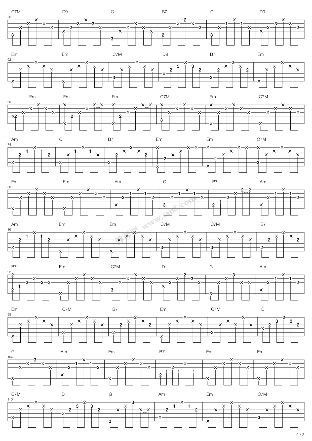 丁香花（史上最完美扒带总谱）吉他谱 第2页