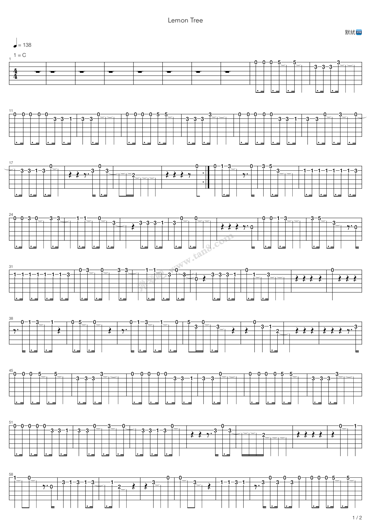 柠檬树(Intro)吉他谱 第10页