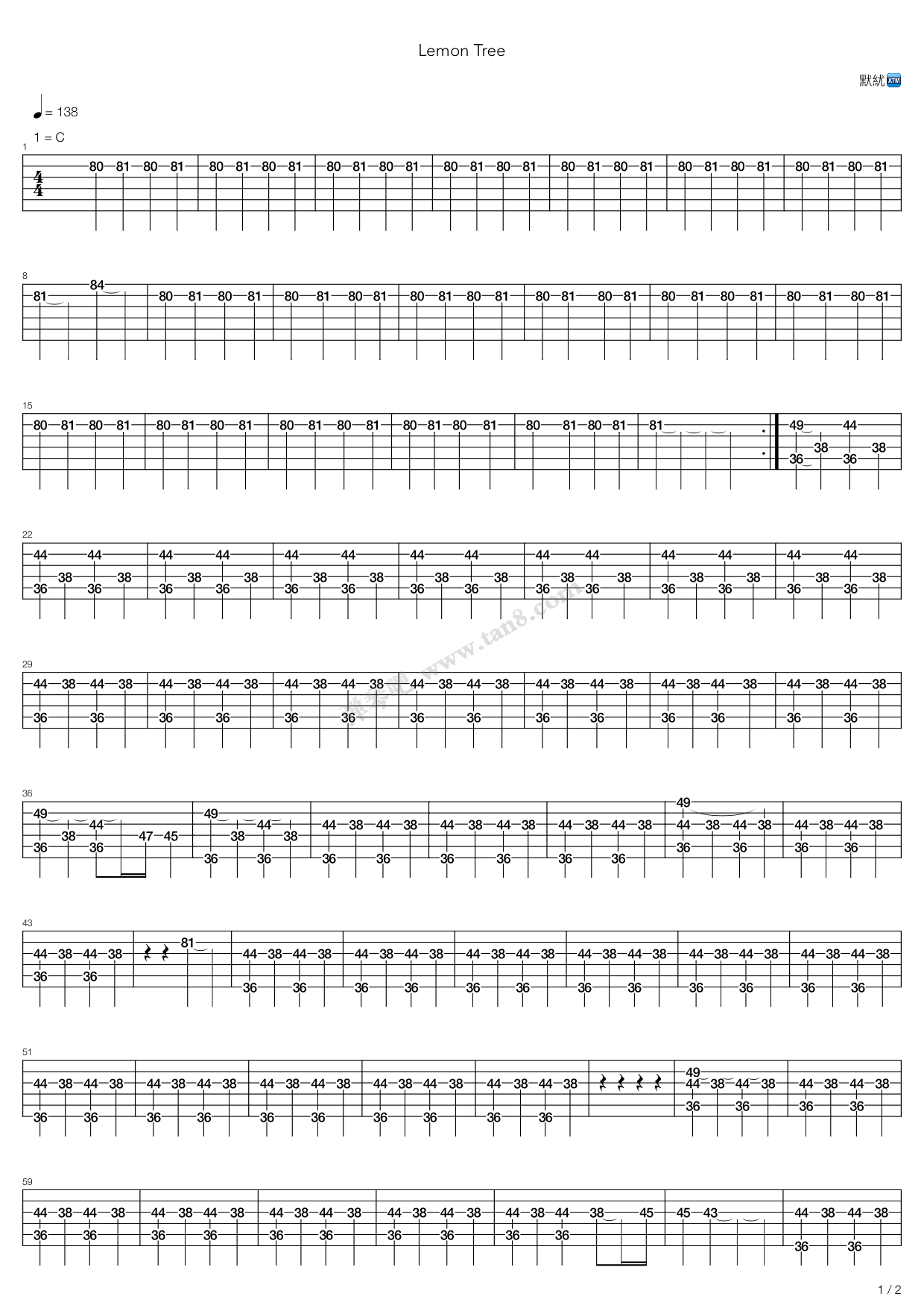 柠檬树(Intro)吉他谱 第5页