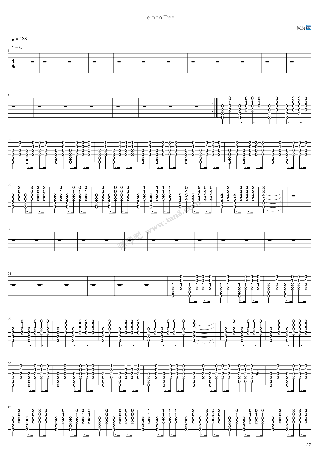 柠檬树(Intro)吉他谱 第7页
