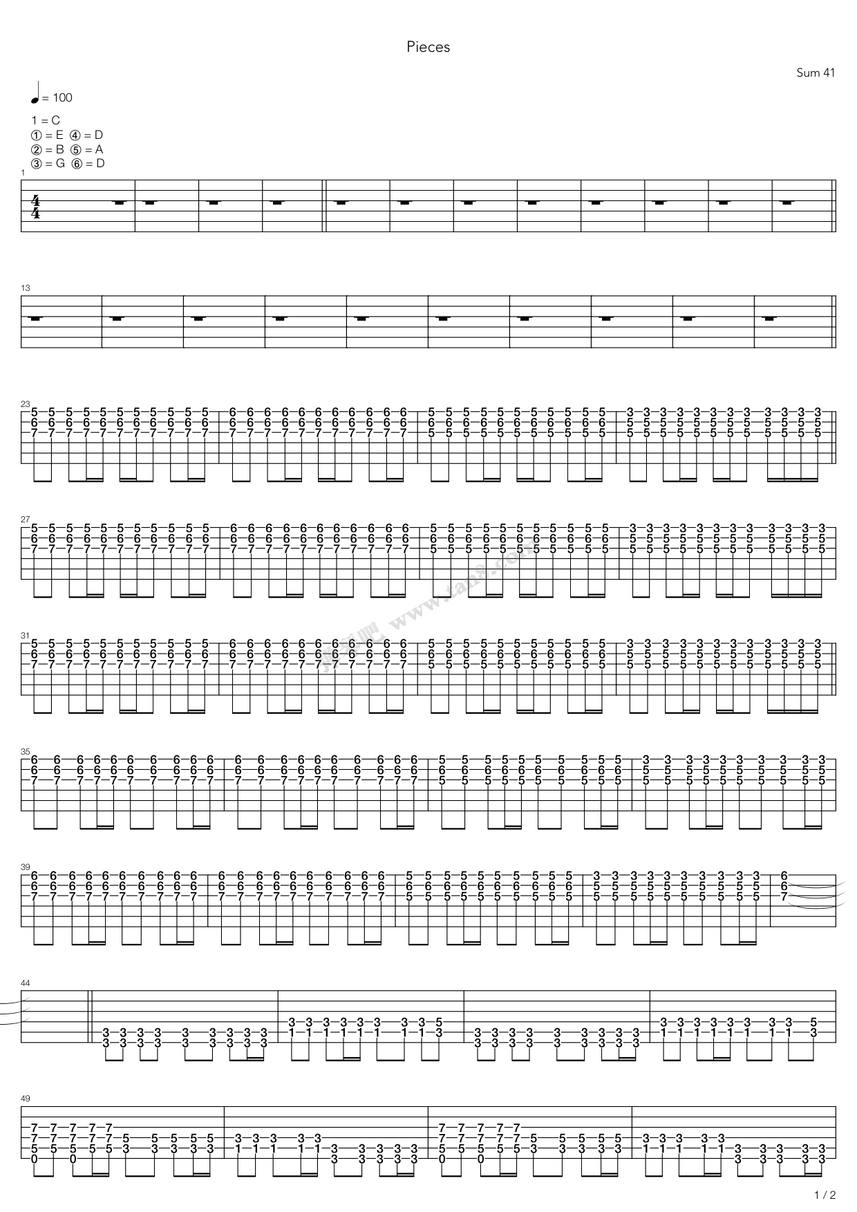 Pieces吉他谱 第11页