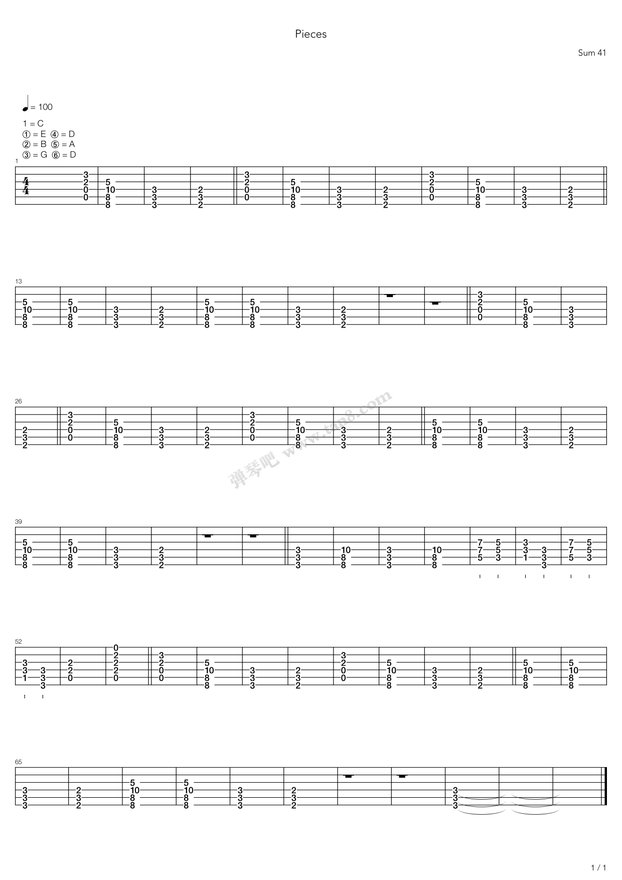 Pieces吉他谱 第18页