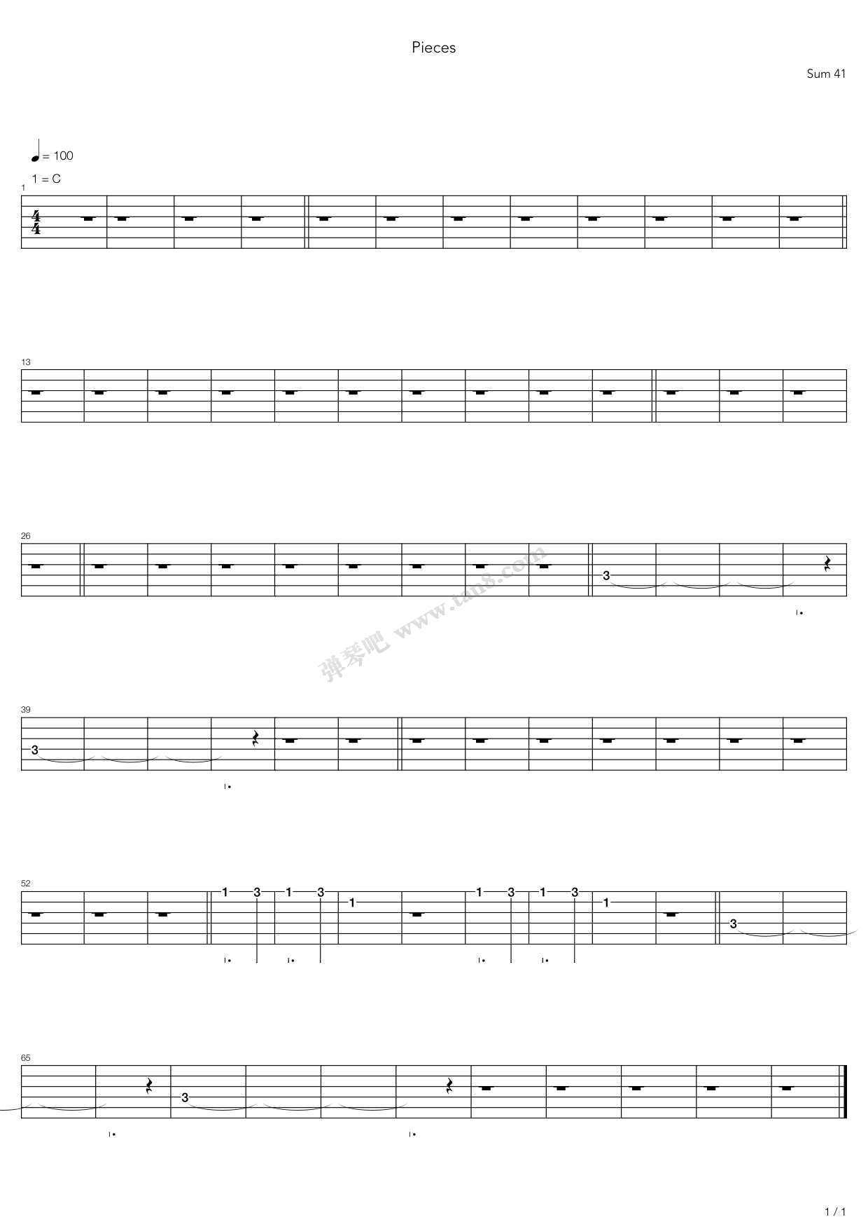 Pieces吉他谱 第4页