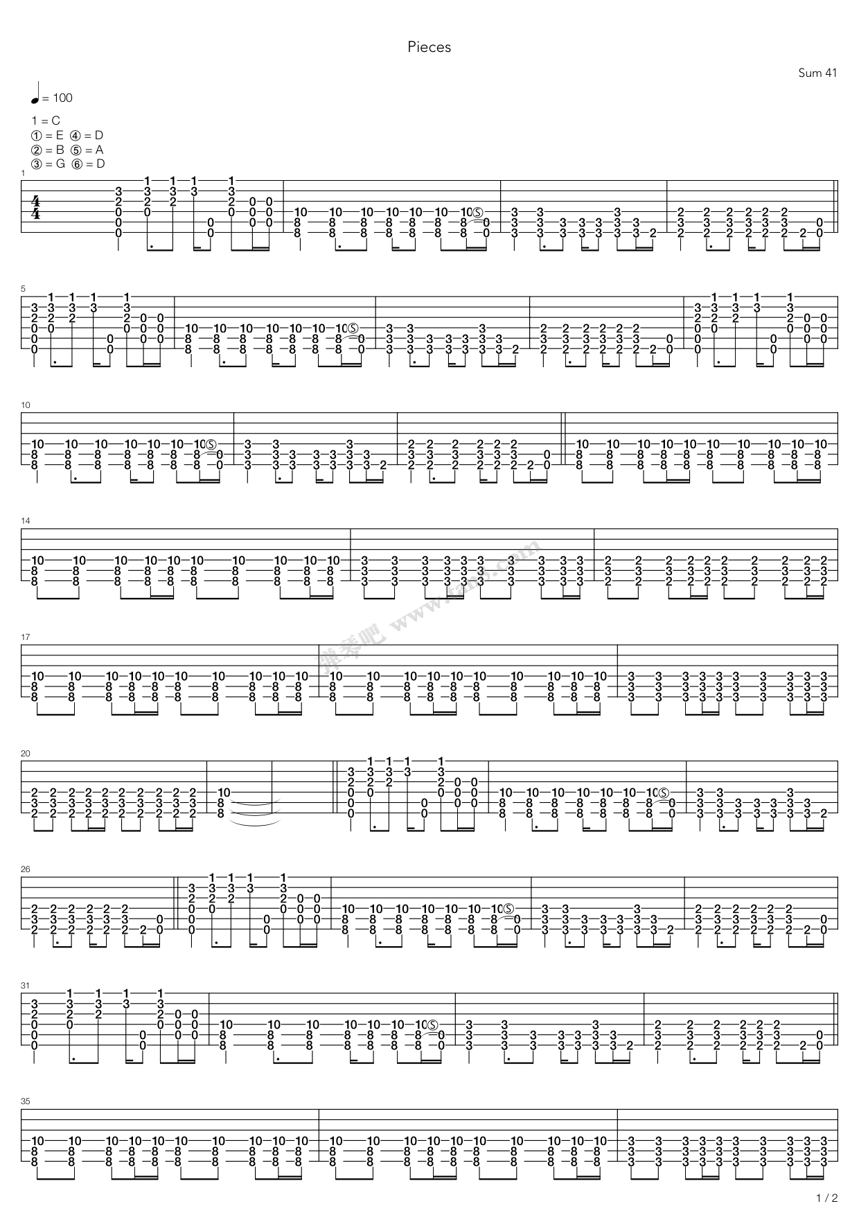 Pieces吉他谱 第5页