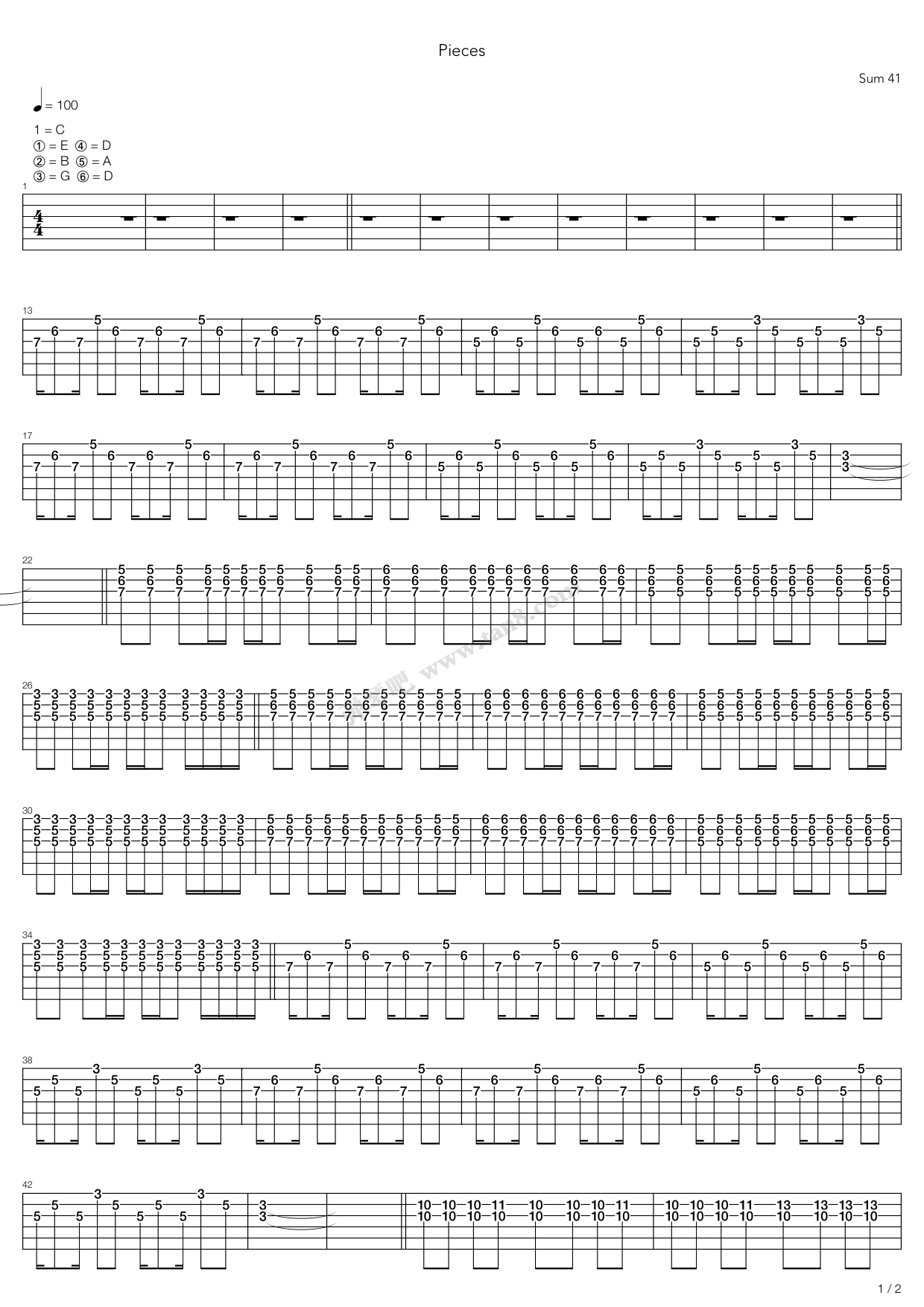 Pieces吉他谱 第9页