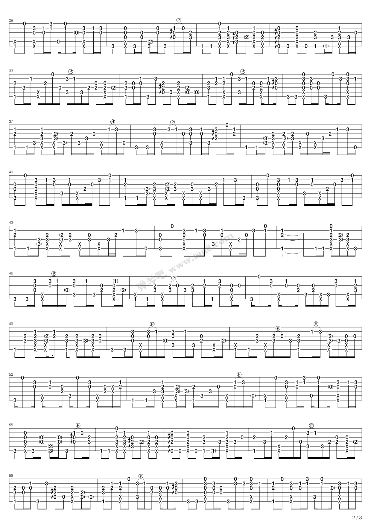 Fireflies（指弹版，郑成河）吉他谱 第2页