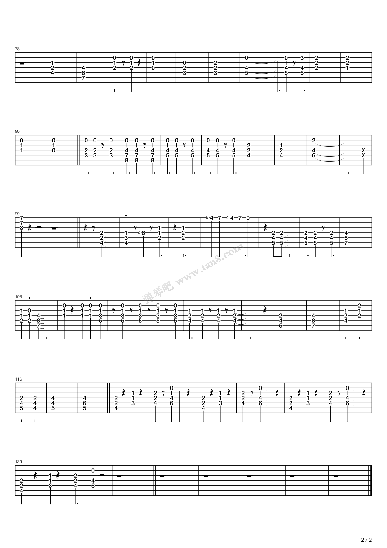 Seishun Comeback（指弹版，Depapepe）吉他谱 第11页