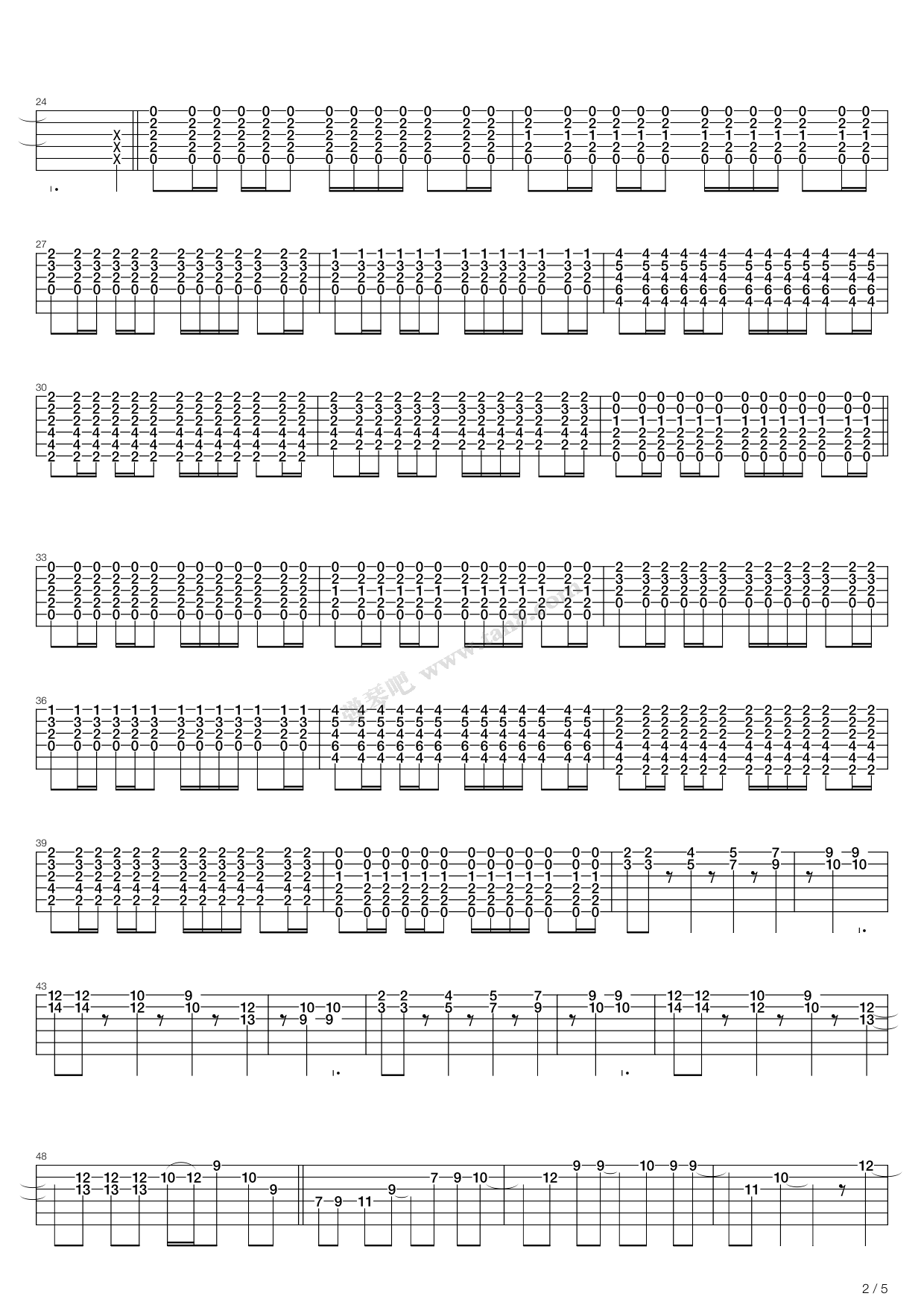 Kimidori（指弹版，Depapepe）吉他谱 第2页