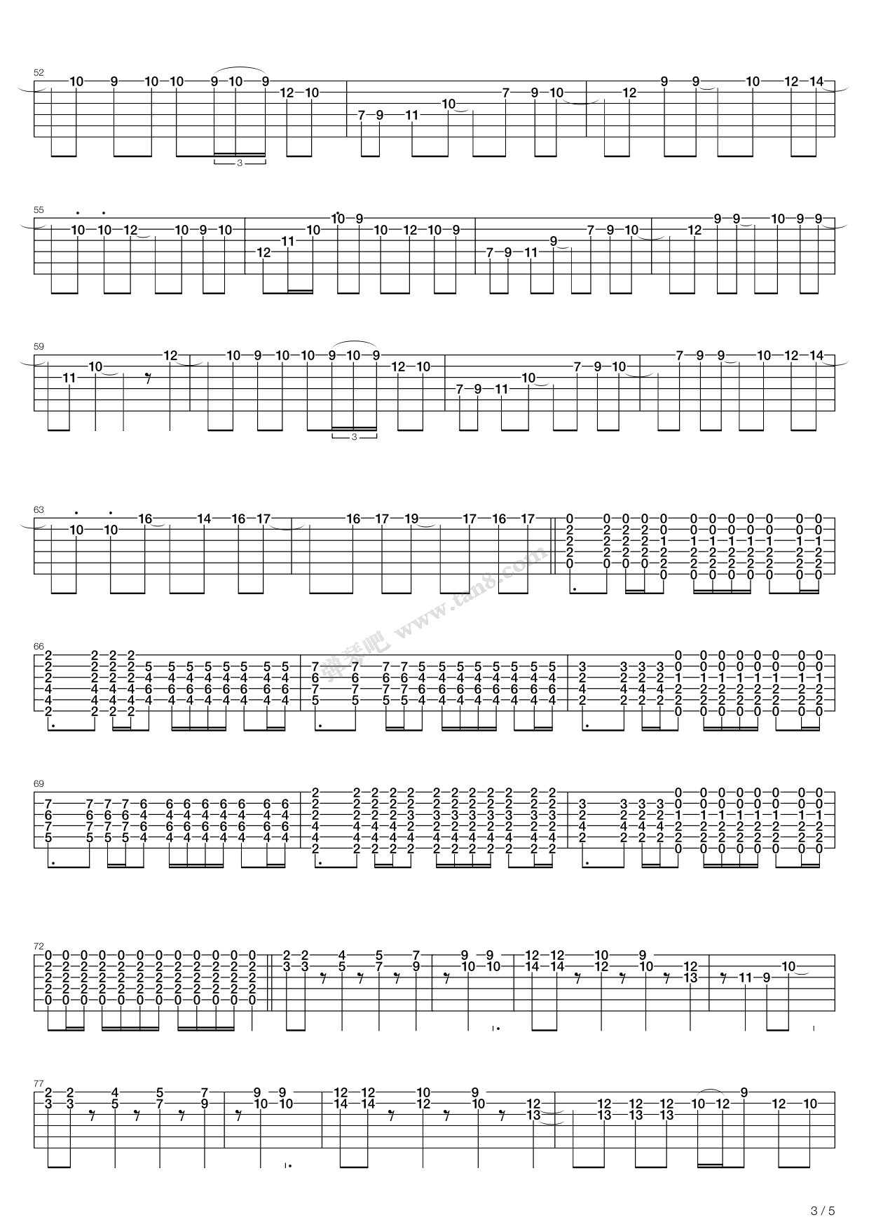 Kimidori（指弹版，Depapepe）吉他谱 第3页