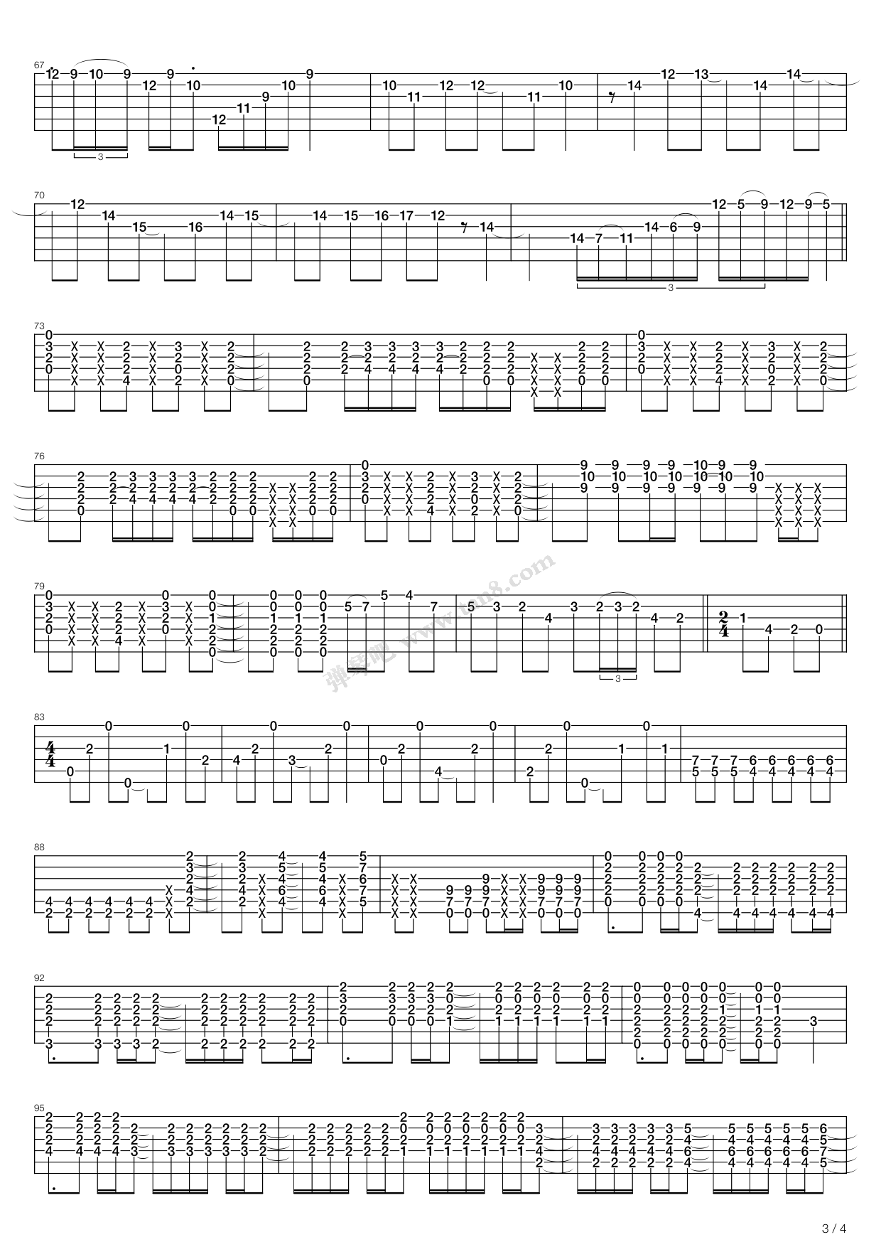 Kimidori（指弹版，Depapepe）吉他谱 第8页
