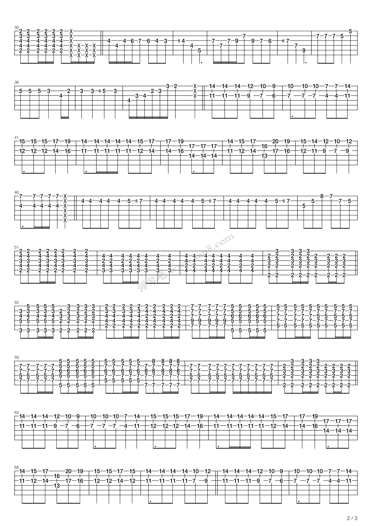 Hakushaku No Koi（指弹版，Depapepe）吉他谱 第6页