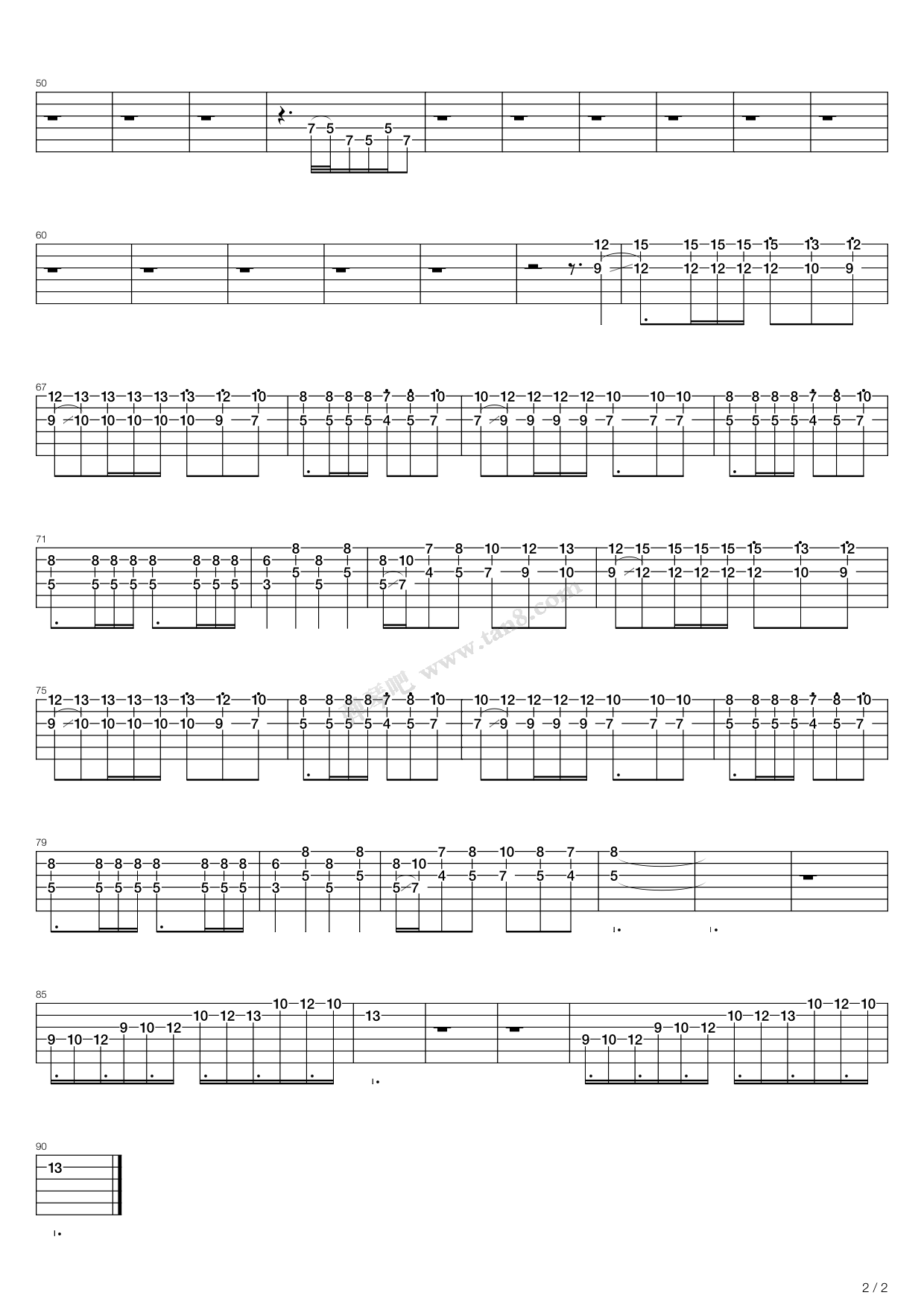 Hachiroke（指弹版，Depapepe）吉他谱 第2页