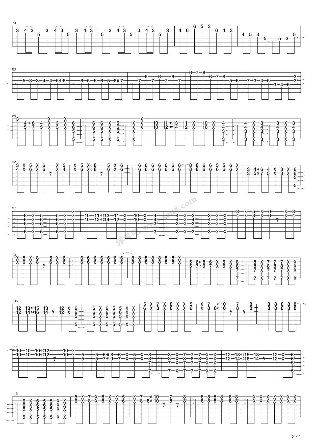 Bbd（指弹版，Depapepe）吉他谱 第3页