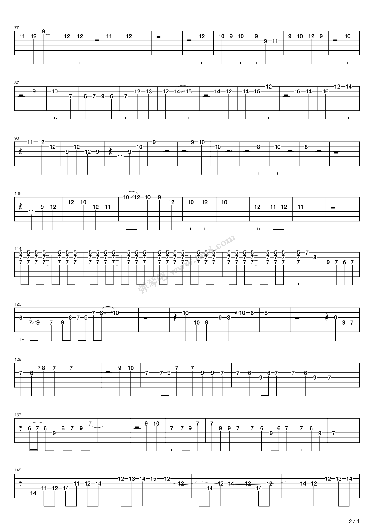 G弦上的咏叹调（指弹版，Depapepe）吉他谱 第2页