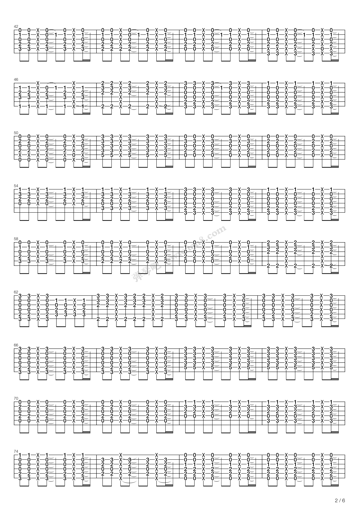 G弦上的咏叹调（指弹版，Depapepe）吉他谱 第6页