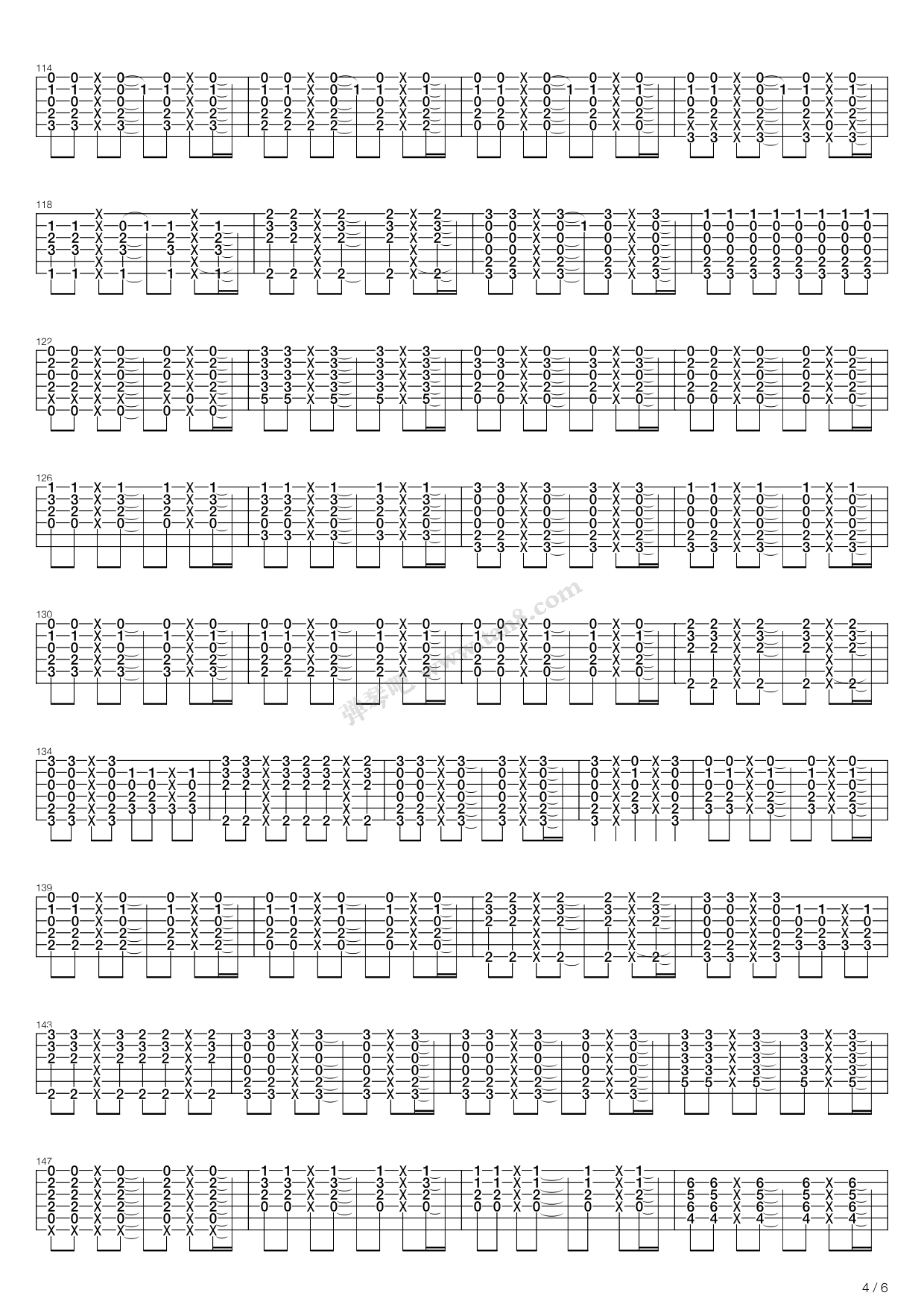 G弦上的咏叹调（指弹版，Depapepe）吉他谱 第8页