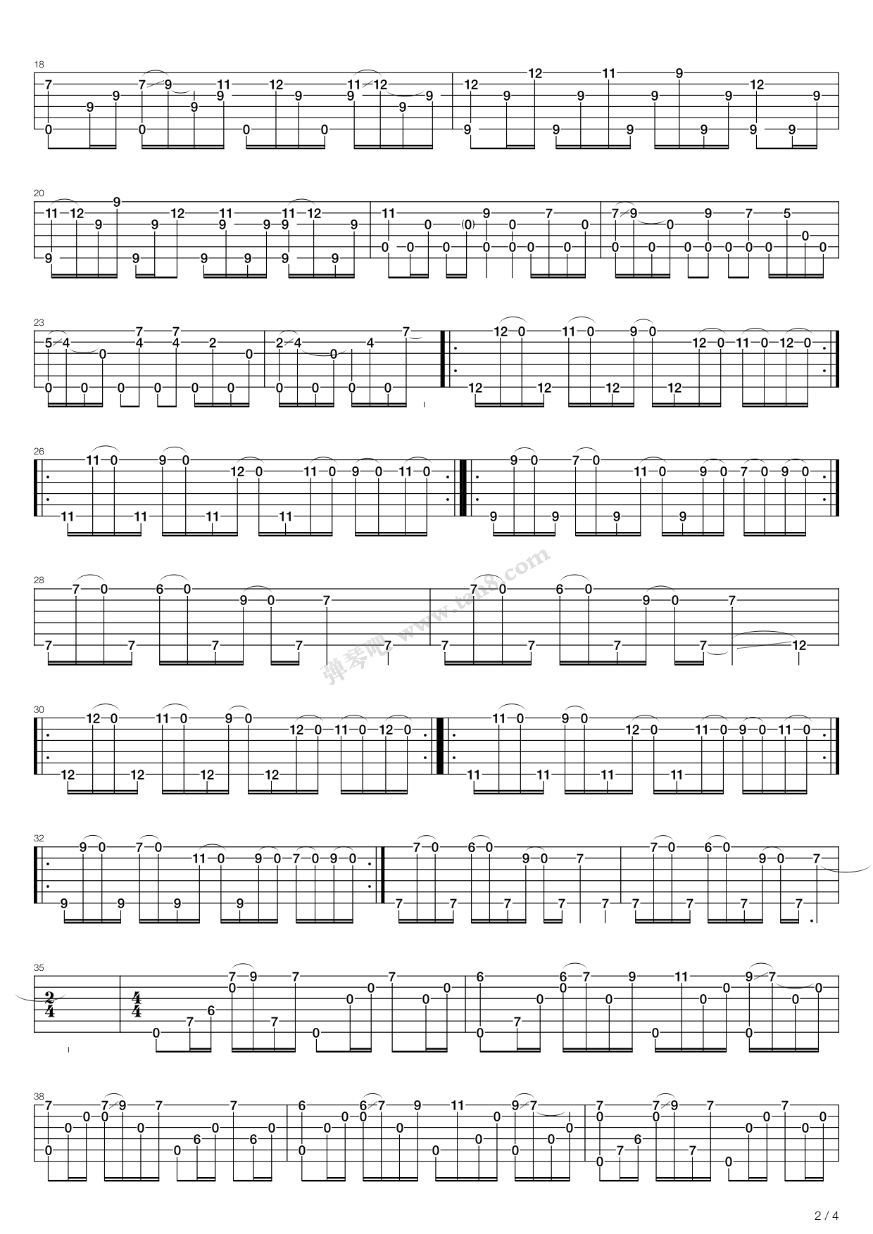 Bittersweet（指弹版，郑成河）吉他谱 第2页