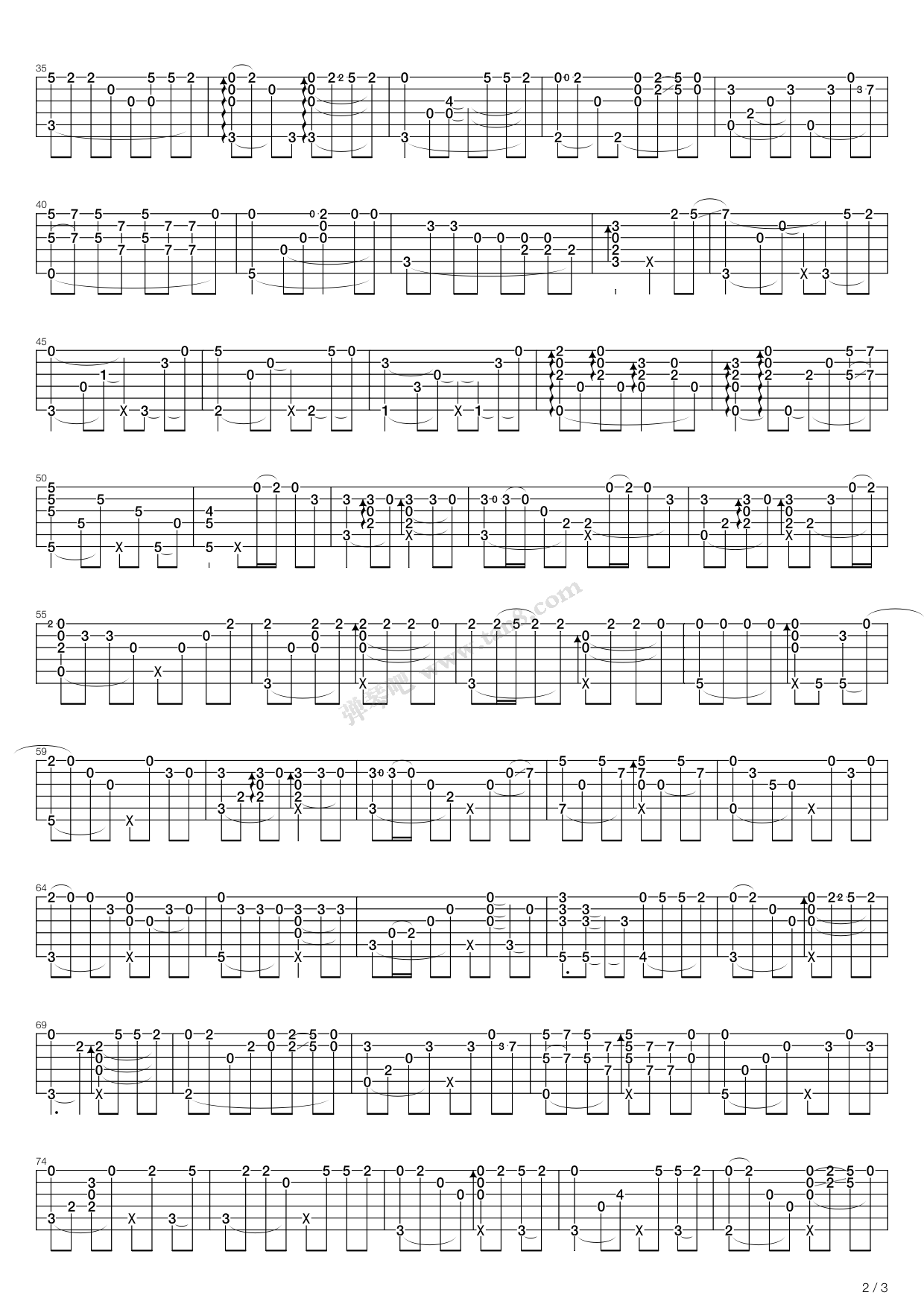 青花瓷（指弹版，卢家宏）吉他谱 第2页