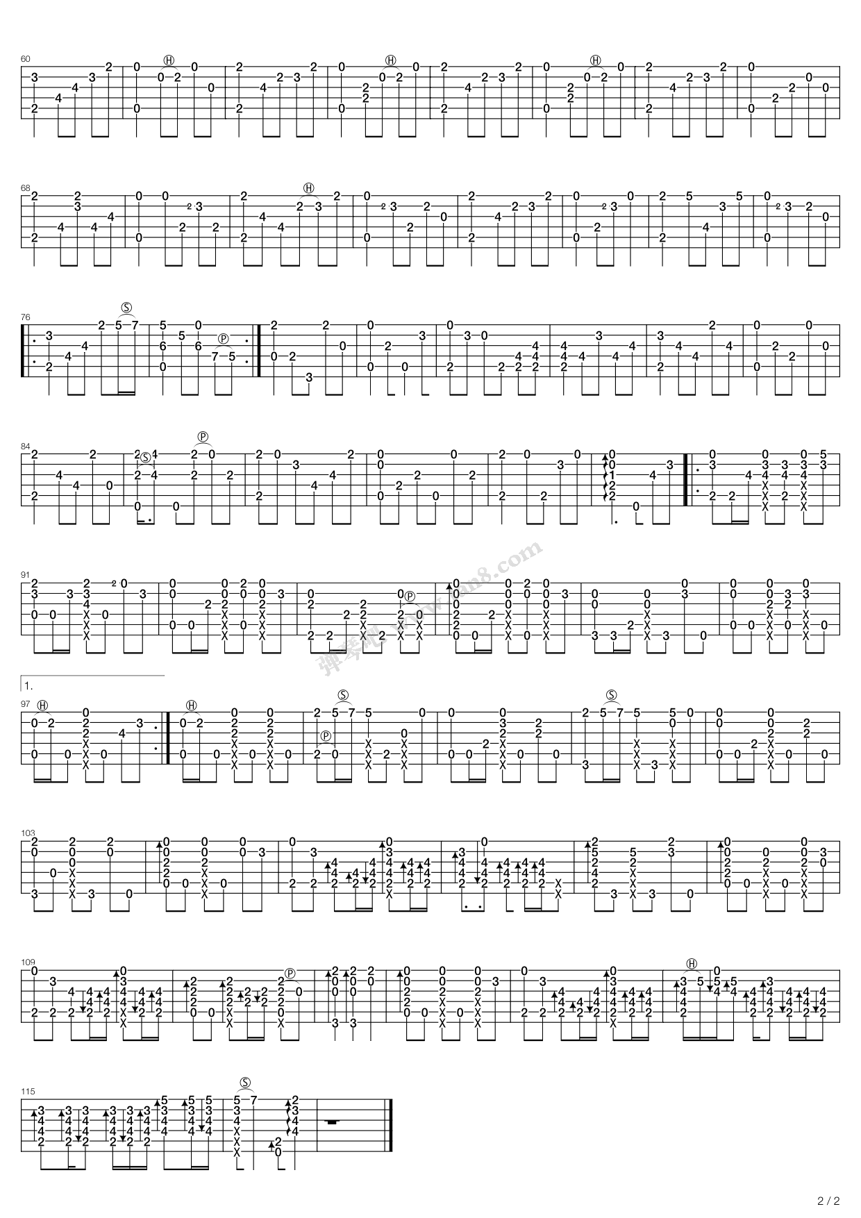 Arriettys Song（借东西的小人阿莉埃蒂指弹版，郑成河）吉他谱 第2页